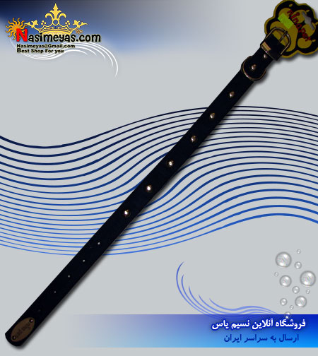فروش قلاده گردنی سگ چرم ساده سرمه ای نینا پت