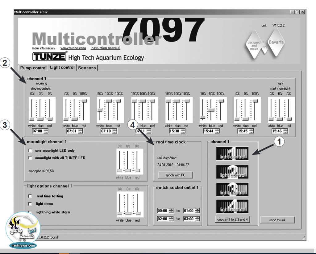 مولتی کنترلر تجهیزات آکواریوم کد 7097 تونز
