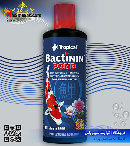 فروش محلول باکتری زنده برکه باکتنین پوند 500 میل تروپیکال Tropical Bactinin pond 500ml