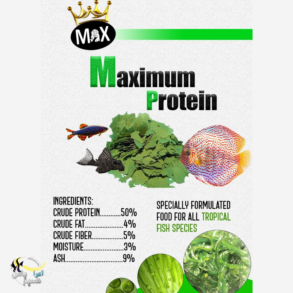 غذای پولکی جلبکی ماکسیمم پروتئین ای شریمپ