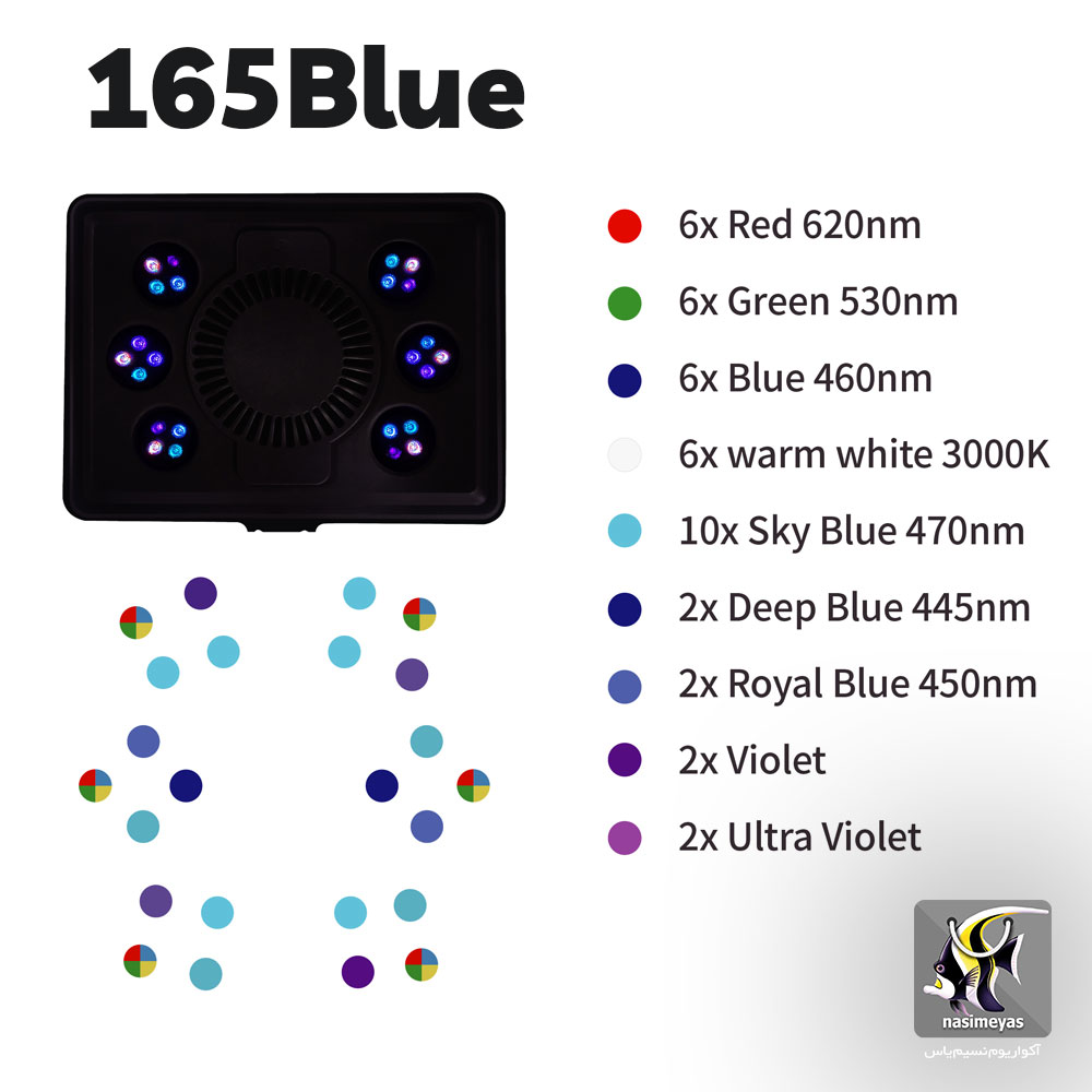 نور آب شور فول کنترل MJ-L165 Blue بلو مکس اسپکت